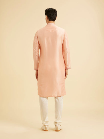 Manyavar Peach Elegance Kurta Pajama - view 6
