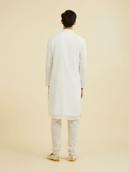 Manyavar Elegant Cream Kurta Churidar - view 5