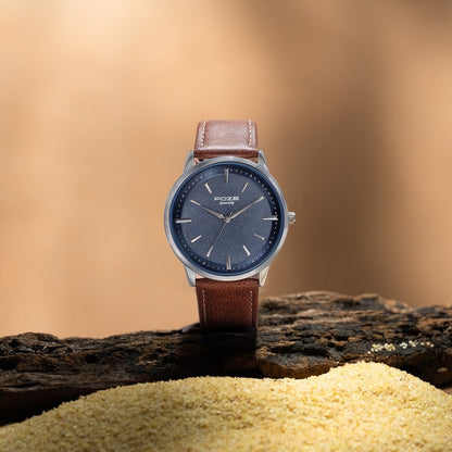 Sonata Poze Quartz Analog Blue Dial Leather Strap Watch For Men image 1