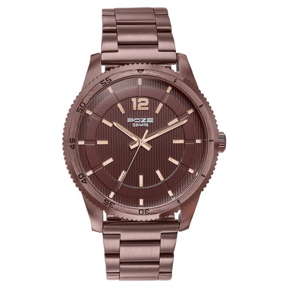 Sonata Poze Quartz Analog Brown Dial Brown Metal Strap Watch For Men Style SP70056QM02W image 1