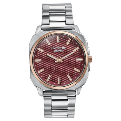 Sonata Poze Quartz Analog Red Dial Silver Metal Strap Watch For Men image 2