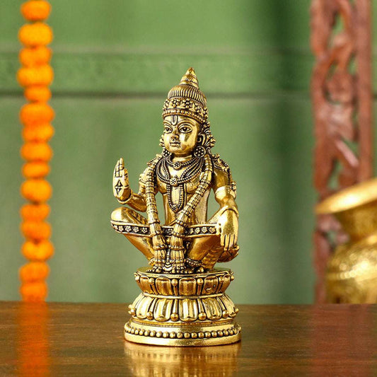 Vedansh Craft Brass Lord Ayyappa Idol 4 Inch
