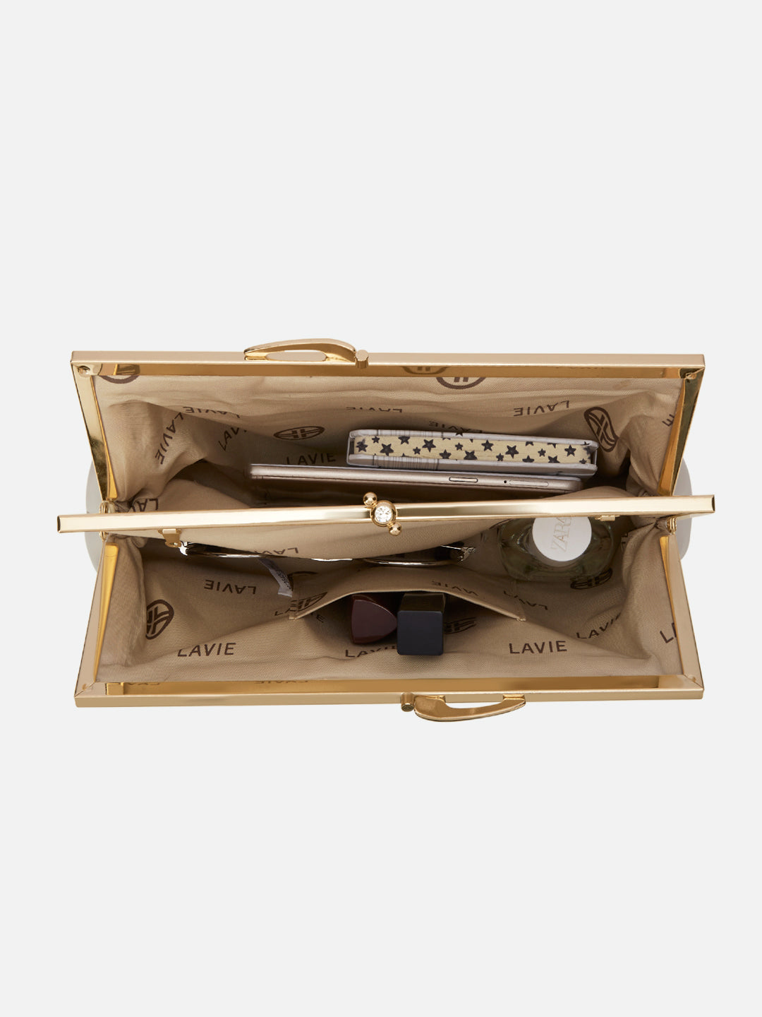 Lavie Luxe Pleato 2-Compartment Frame Medium Sling Bag