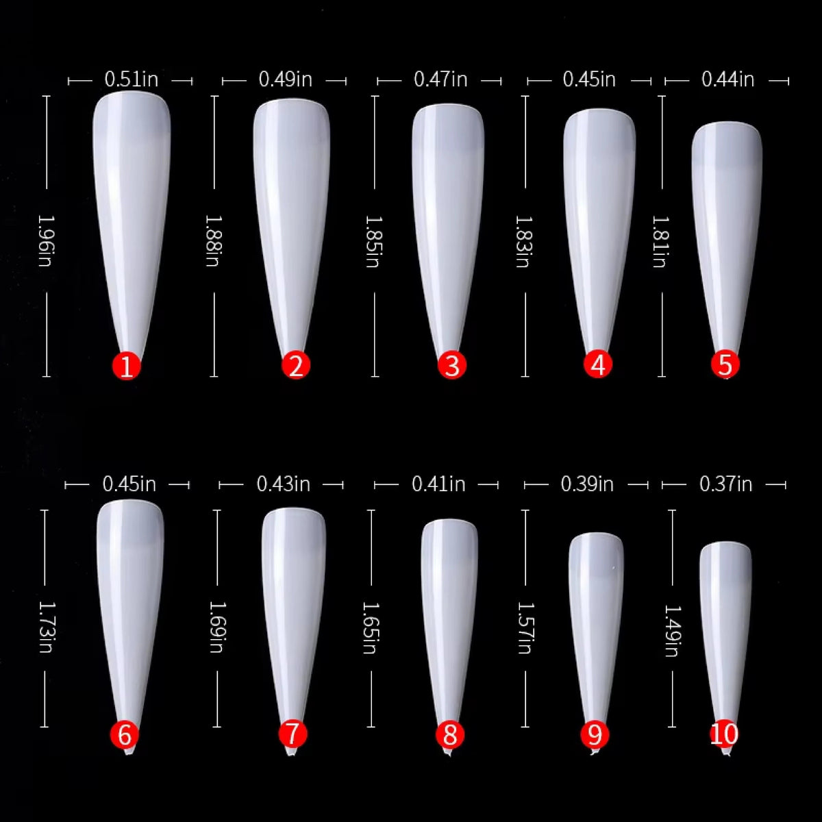 Shills Professional PKT 500pcs Stiletto Tips Natural