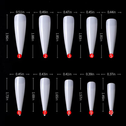 Shills Professional PKT 500pcs Stiletto Tips Natural