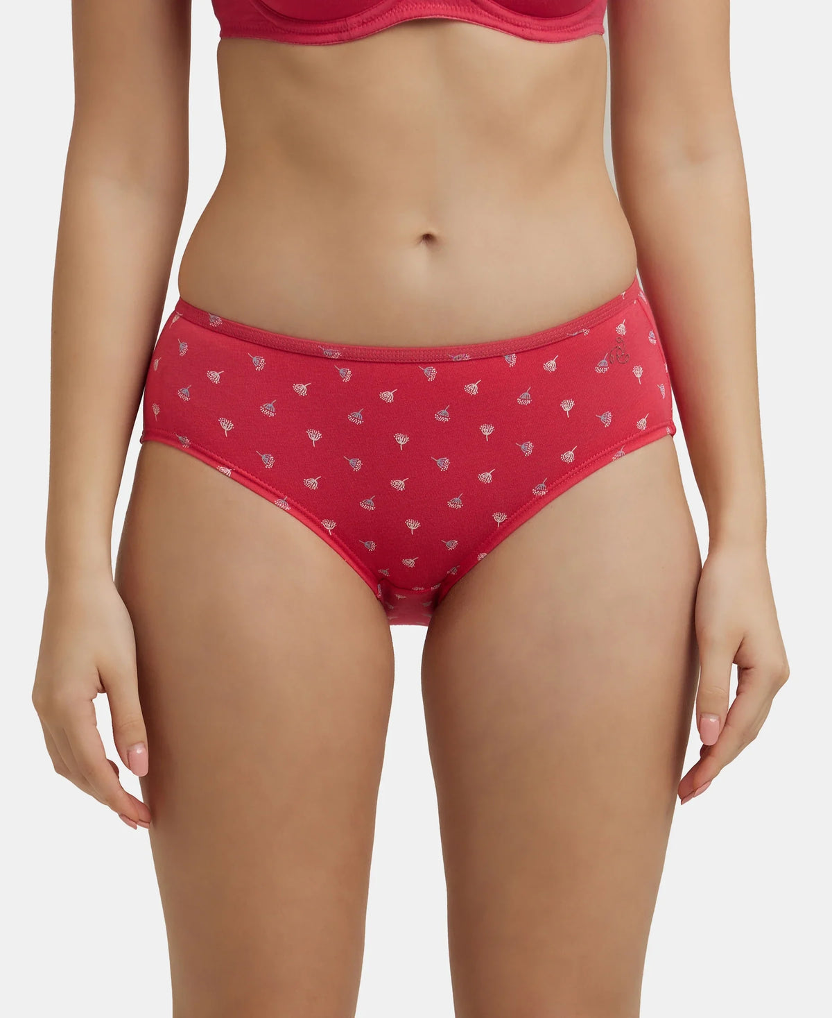 Jockey High Coverage Cotton Hipster With Concealed Waistband | Assorted Prints | Pack of 2