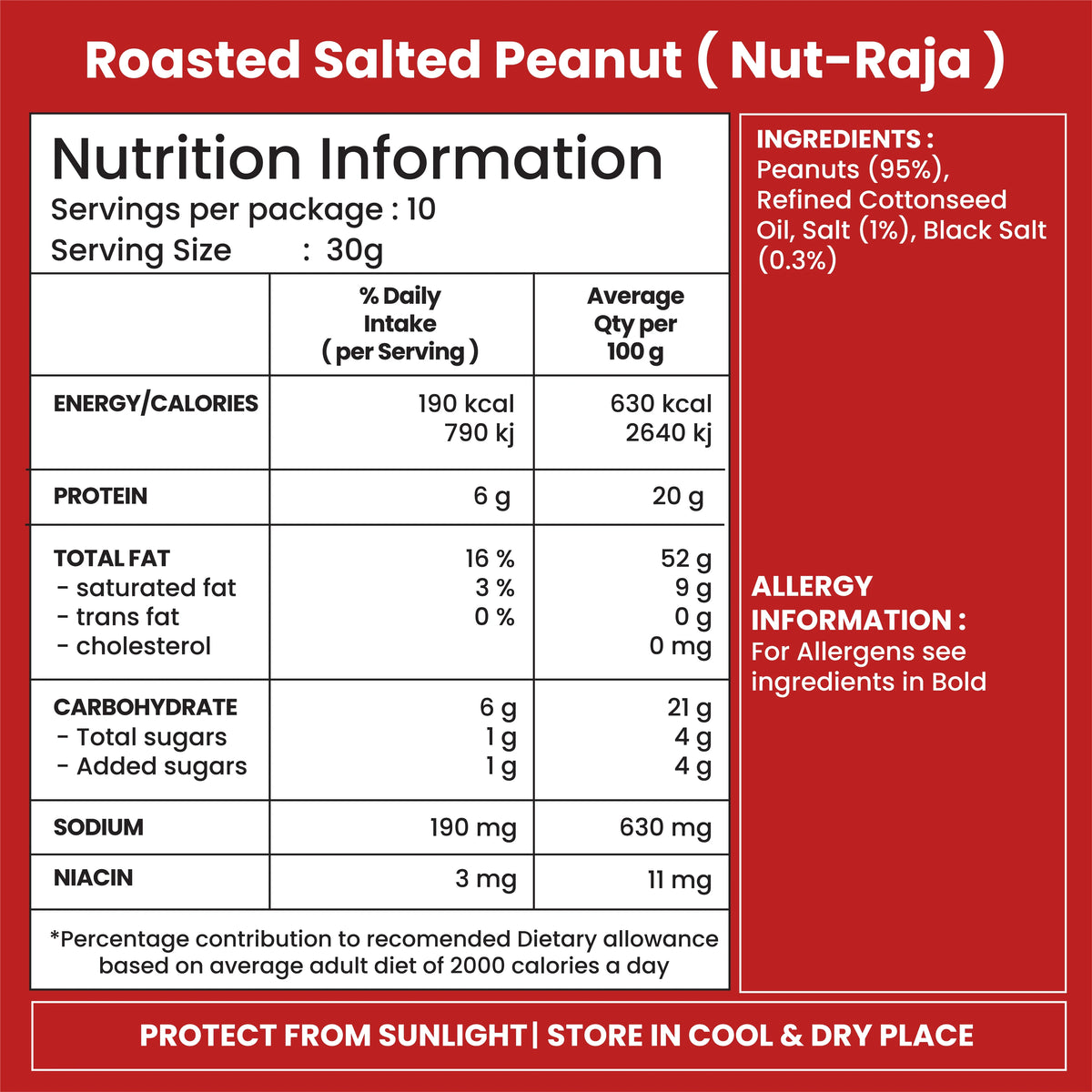 Jabsons Foods Salted Roasted Peanuts