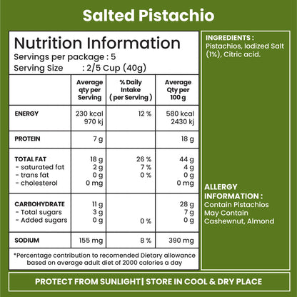 Jabsons Foods Salted Pistachio
