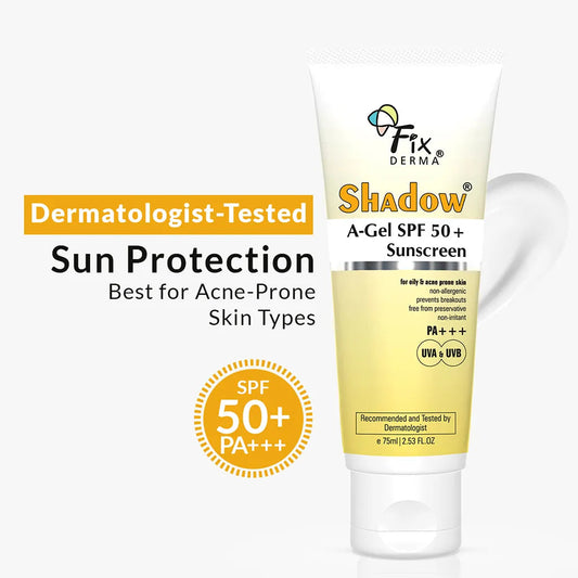 FixDerma Shadow A gel SPF 50+ Sunscreen | Oil-Free Sun Protection for Acne-Prone Skin