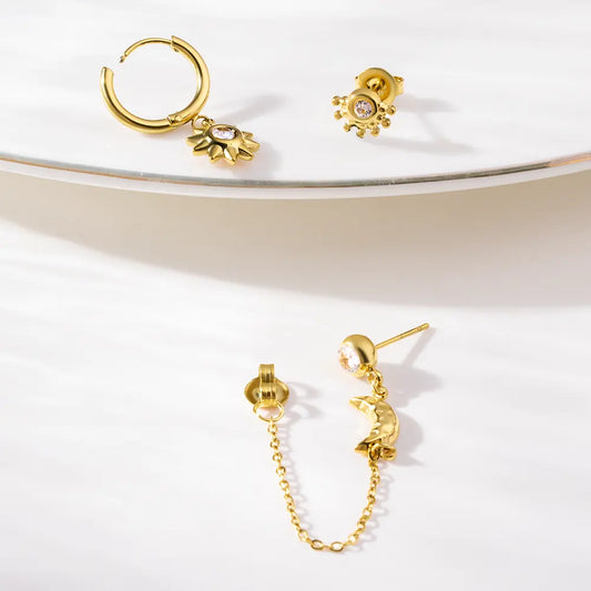 Palmonas Solar Moon Cosmic Charm Mismatched Earring Set