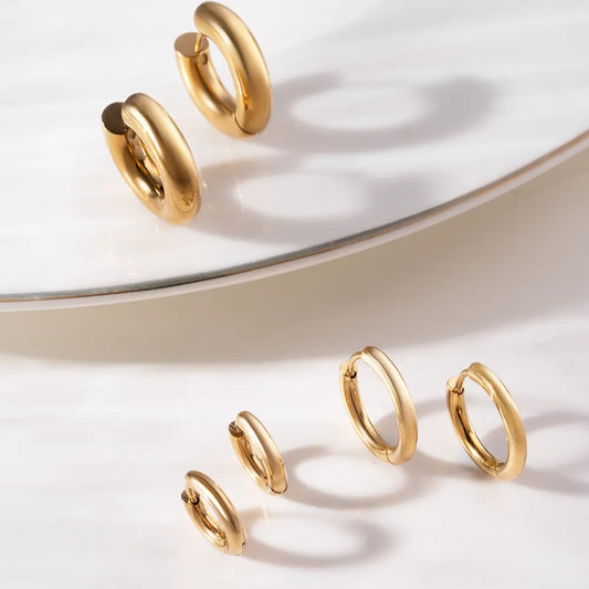 Palmonas Everyday Golden Hoop Earring Set