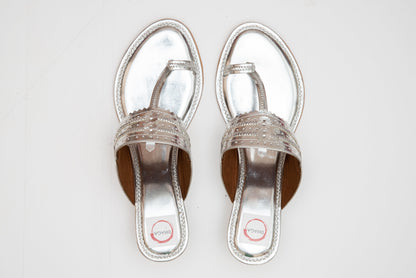 Dhaga Silver Wedge Heel for Women