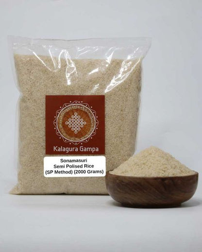 Kalagura Gampa Sonamasuri Semi Polised Rice |SP Method - PUSHMYCART