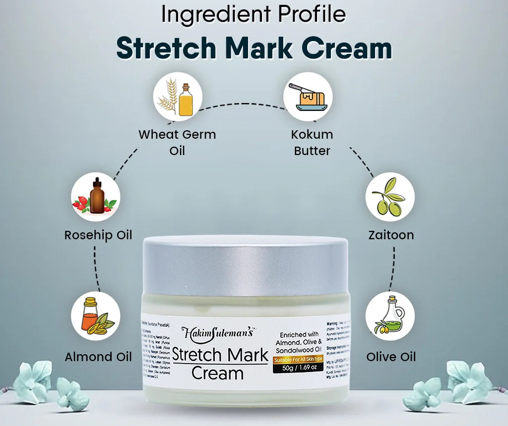 Atiya Herbs Stretch Mark Cream jar with natural ingredients, promoting skin elasticity and nourishment. - Image 5