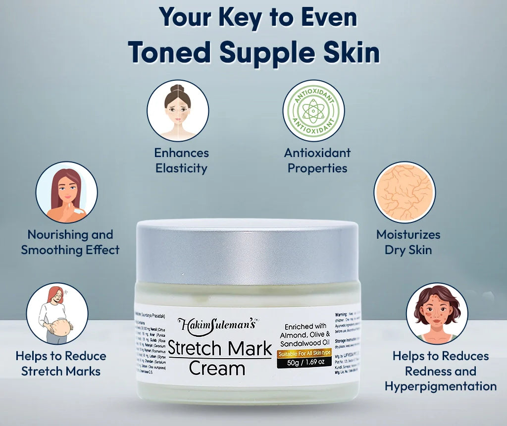 Atiya Herbs Stretch Mark Cream jar with natural ingredients, promoting skin elasticity and nourishment. - Image 7