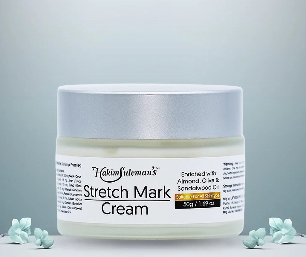 Atiya Herbs Stretch Mark Cream jar with natural ingredients, promoting skin elasticity and nourishment. - Image 4