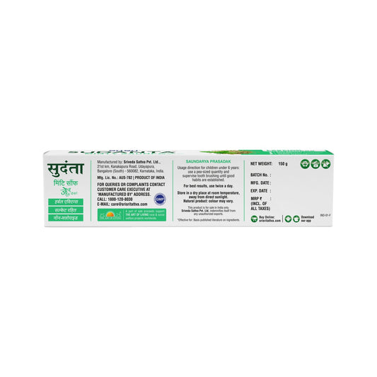 Sri Sri Tattva Sudanta Minty Saunf Gel Toothpaste - PUSHMYCART
