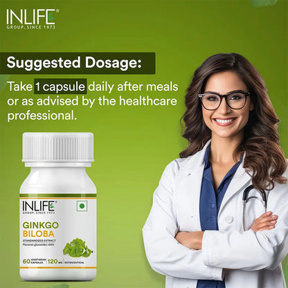 Inlife Gingko Biloba Extract 120mg Capsule bottle of 60 capsules - PUSHMYCART