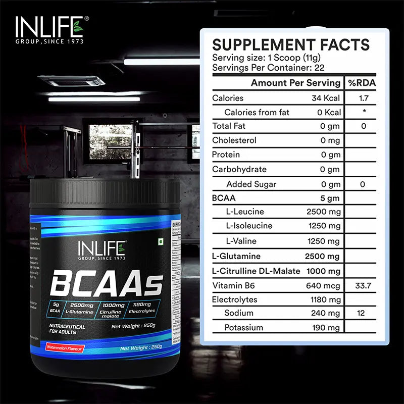 Inlife BCAAs Powder Watermelon Flavour - PUSHMYCART