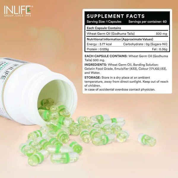 Inlife Wheat Germ Oil Supplement 500 Mg