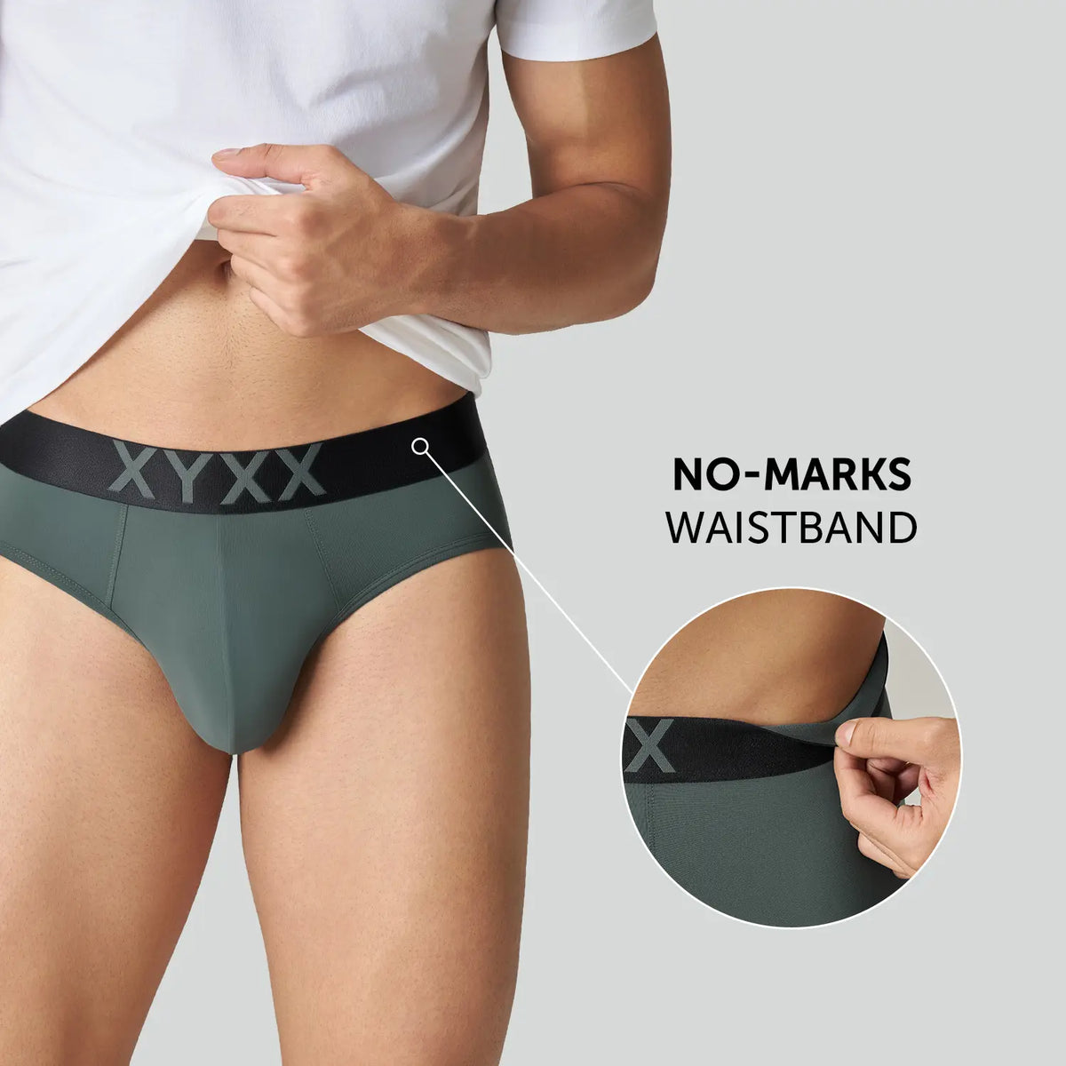 XYXX Alpha Tactel Briefs - Olive Green - view 4