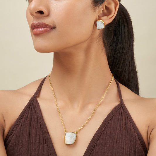 Joker and Witch Soléa White Natural Stone Necklace Set