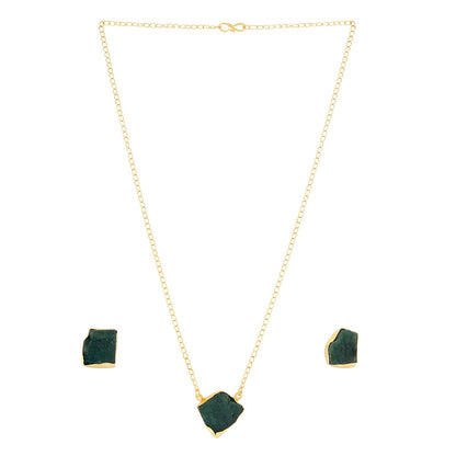 Joker and Witch Soléa Dark Green Natural Stone Necklace Set