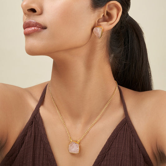 Joker and Witch Soléa Pink Natural Stone Necklace Set