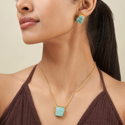 Joker and Witch Soléa Turquoise Natural Stone Necklace Set