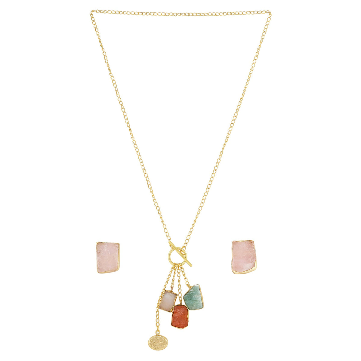 Joker and Witch Soléa Jade Multicolored Natural Stone Charm Necklace Set