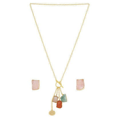 Joker and Witch Soléa Jade Multicolored Natural Stone Charm Necklace Set