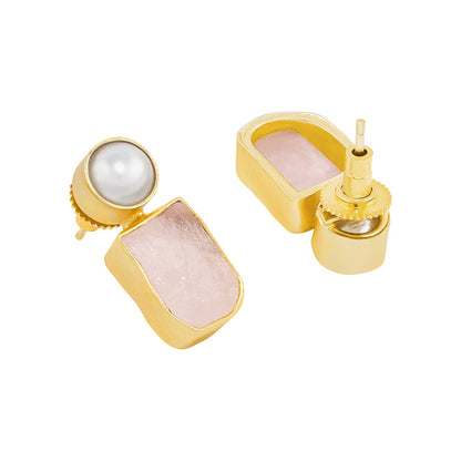 Joker and Witch Soléa Pearl Pink Natural Stone Earrings