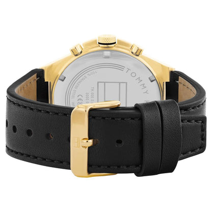 Tommy Hilfiger Multifunction Black dial Leather Strap Watch for Men