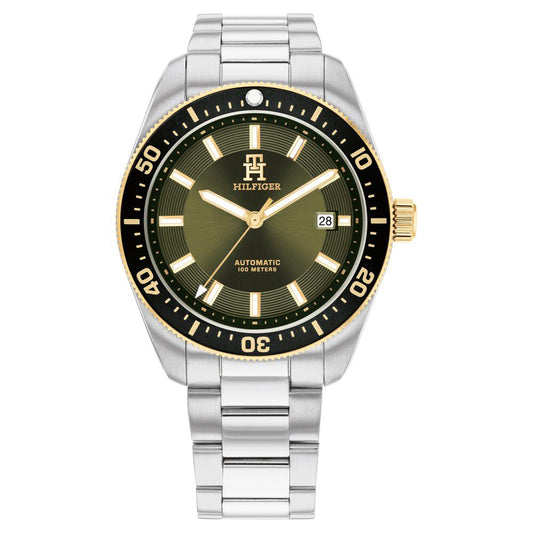 Tommy Hilfiger Automatic Green Dial Stainless Steel Strap Watch For Men - image 1