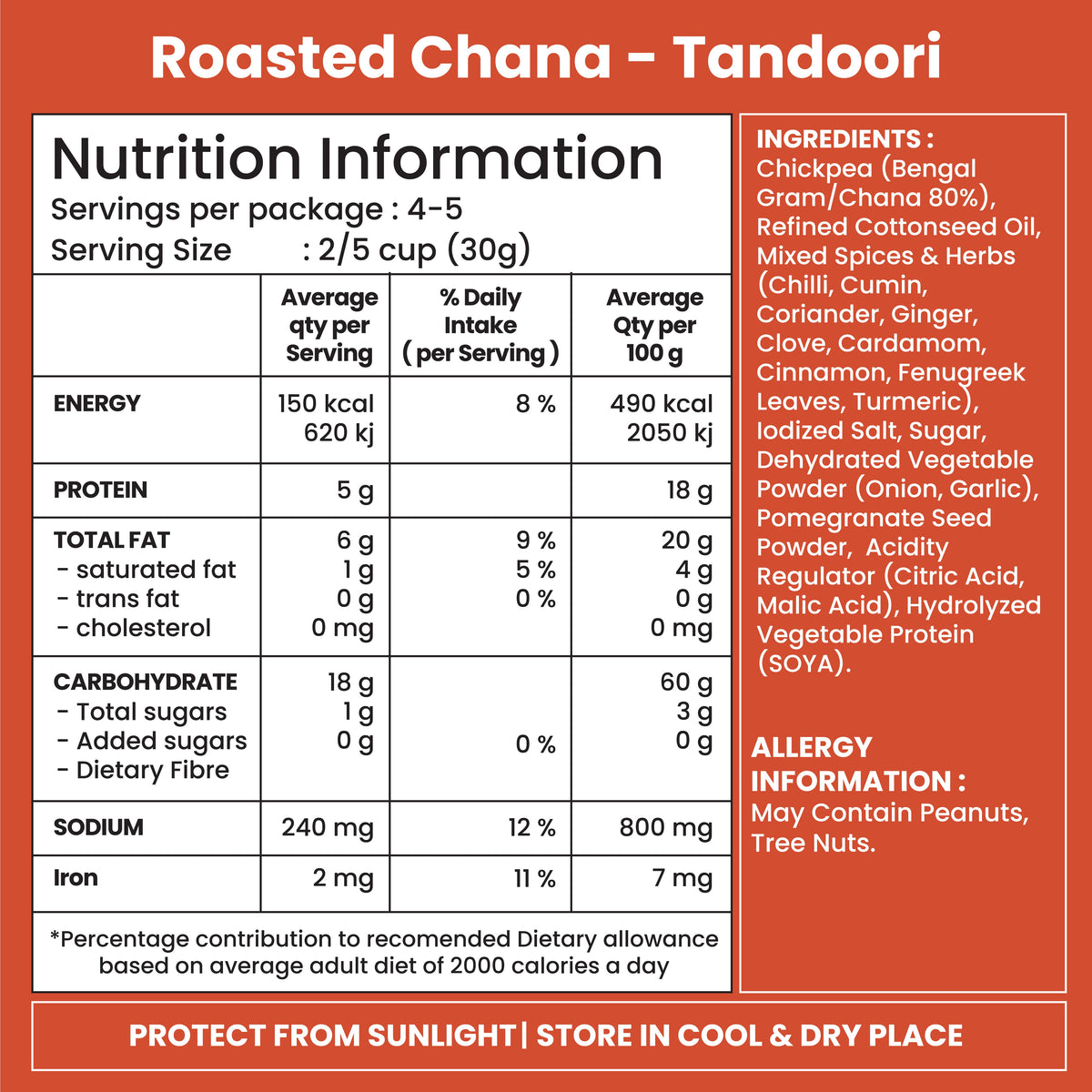Jabsons Foods Tandoori Roasted Chana