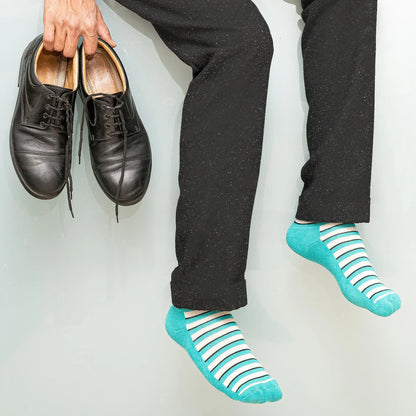 Heelium Bamboo Stripe Quarter Socks - 4 Pairs