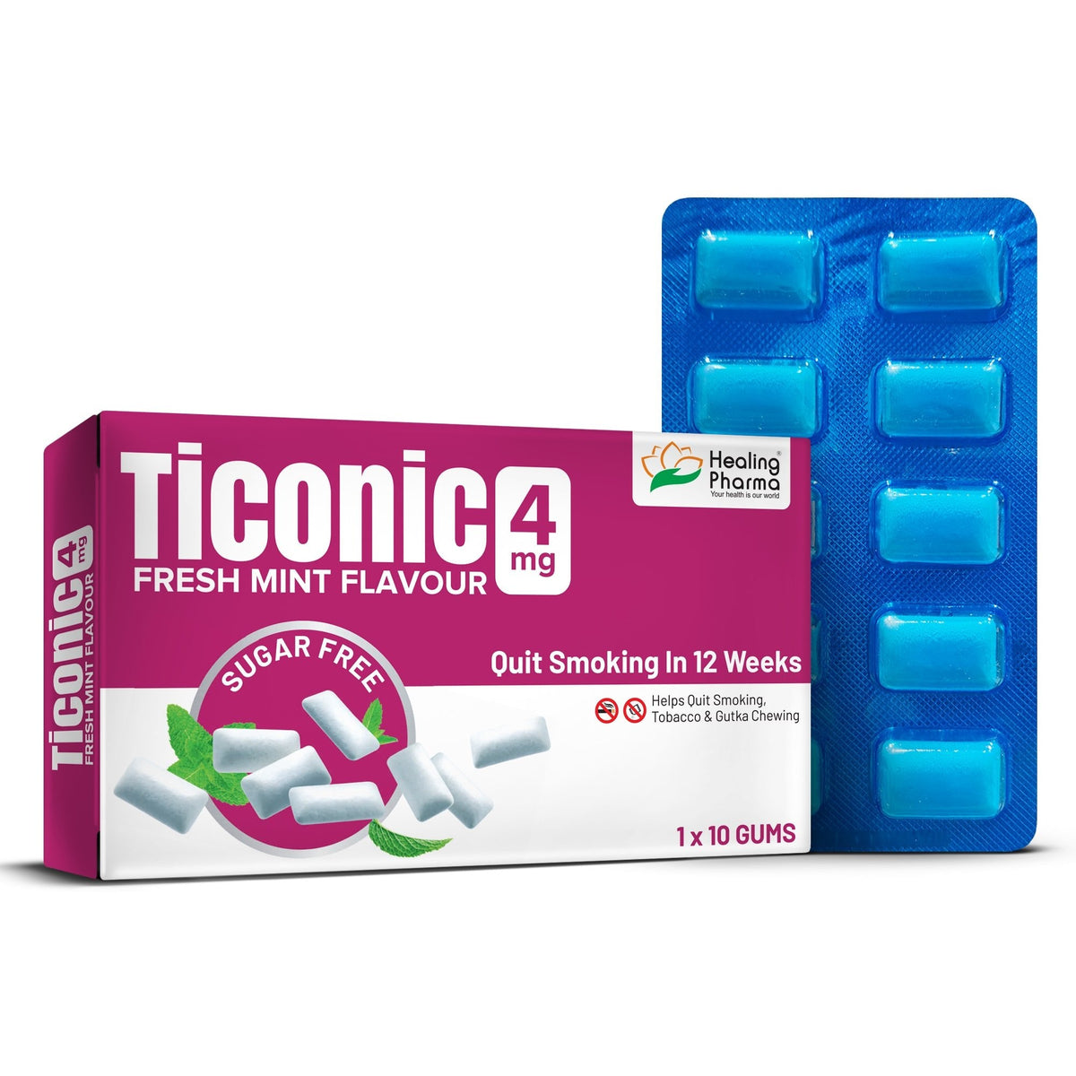 Healing Pharma Ticonic Nicotine Polacrilex Chewing Gums