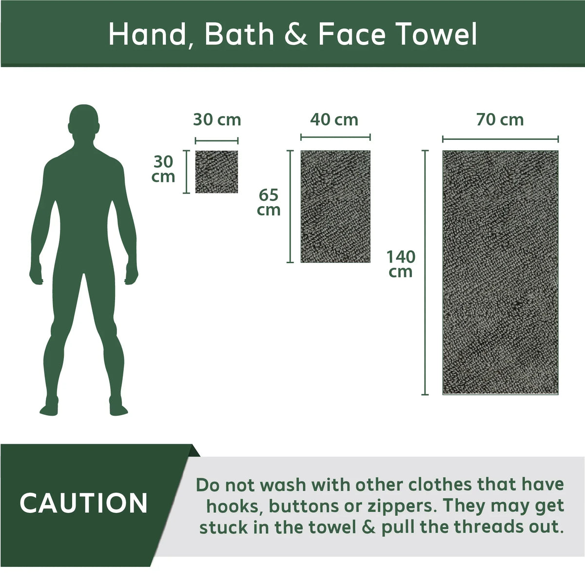 Heelium Bamboo Bath Hand & Face Towel Combo - Set of 3