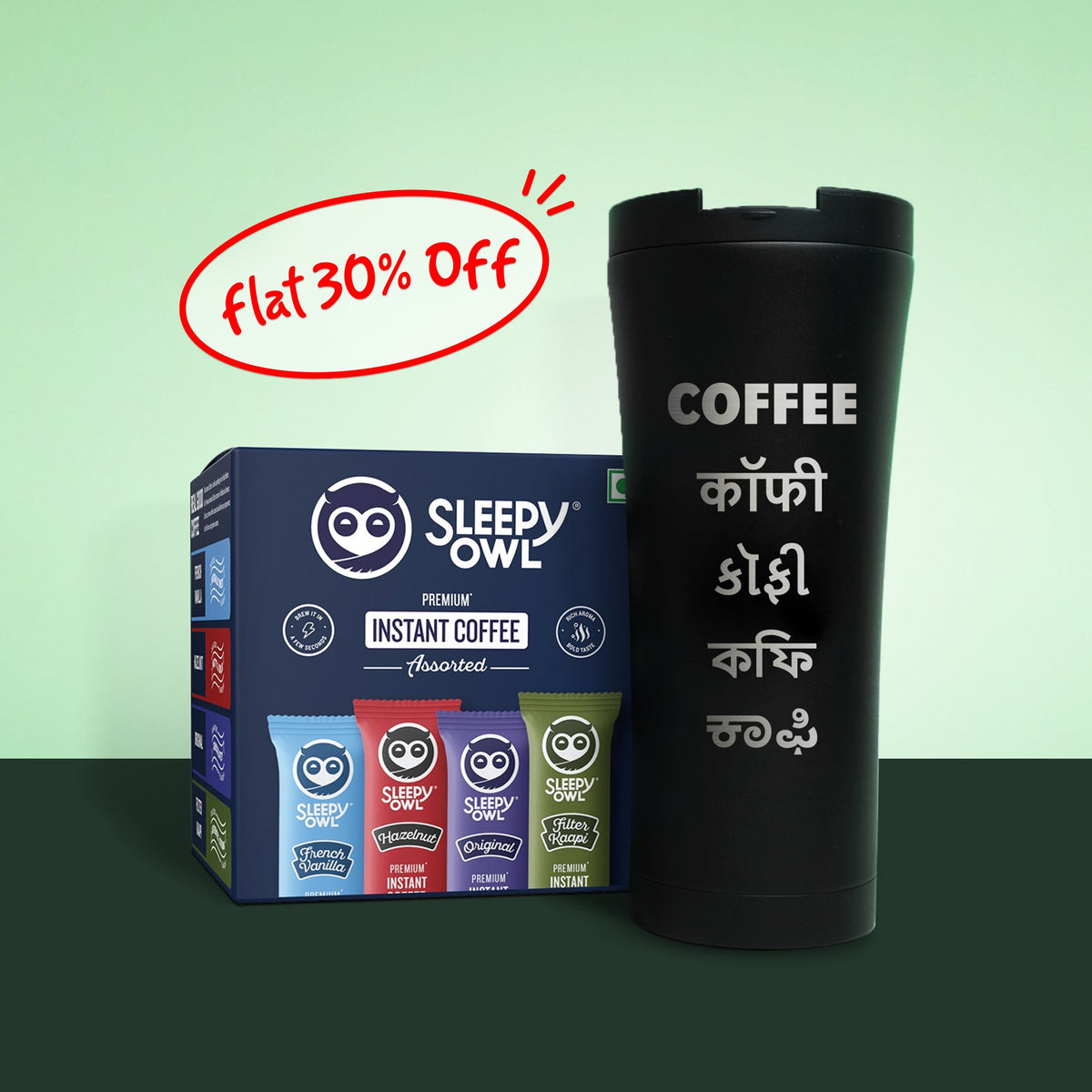 instant coffee sachets travel mug