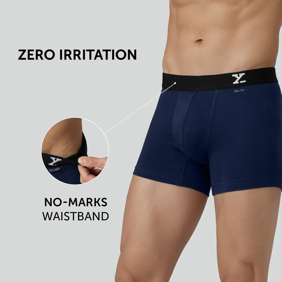 XYXX Aero Silver Cotton Trunks Midnight Blue - view 5