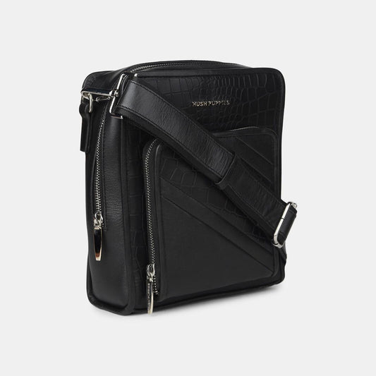 Hush Puppies Black Hand Bag for Men Style 9906042