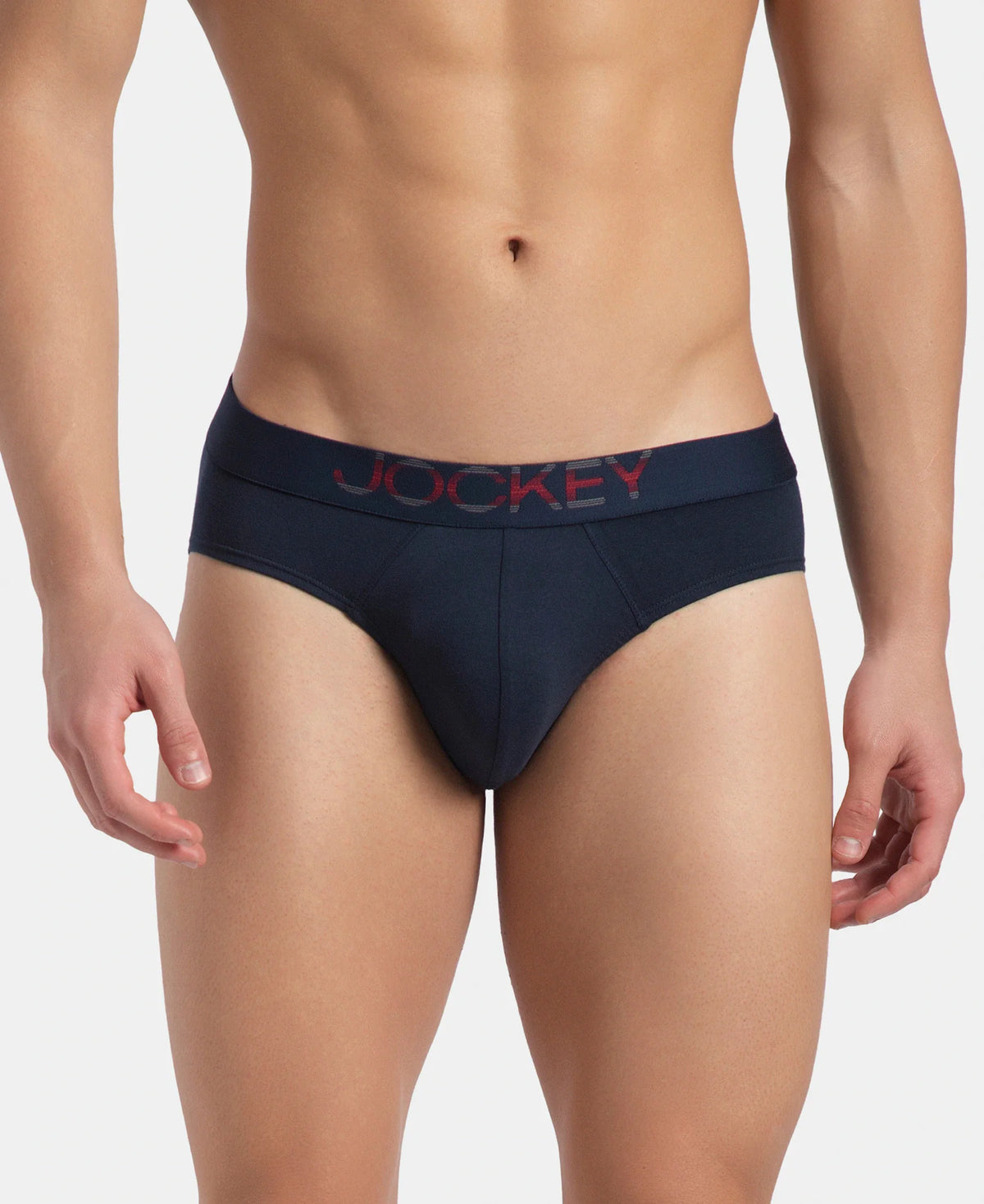 super combed cotton elastane solid brief with ultrasoft waistband navy us07