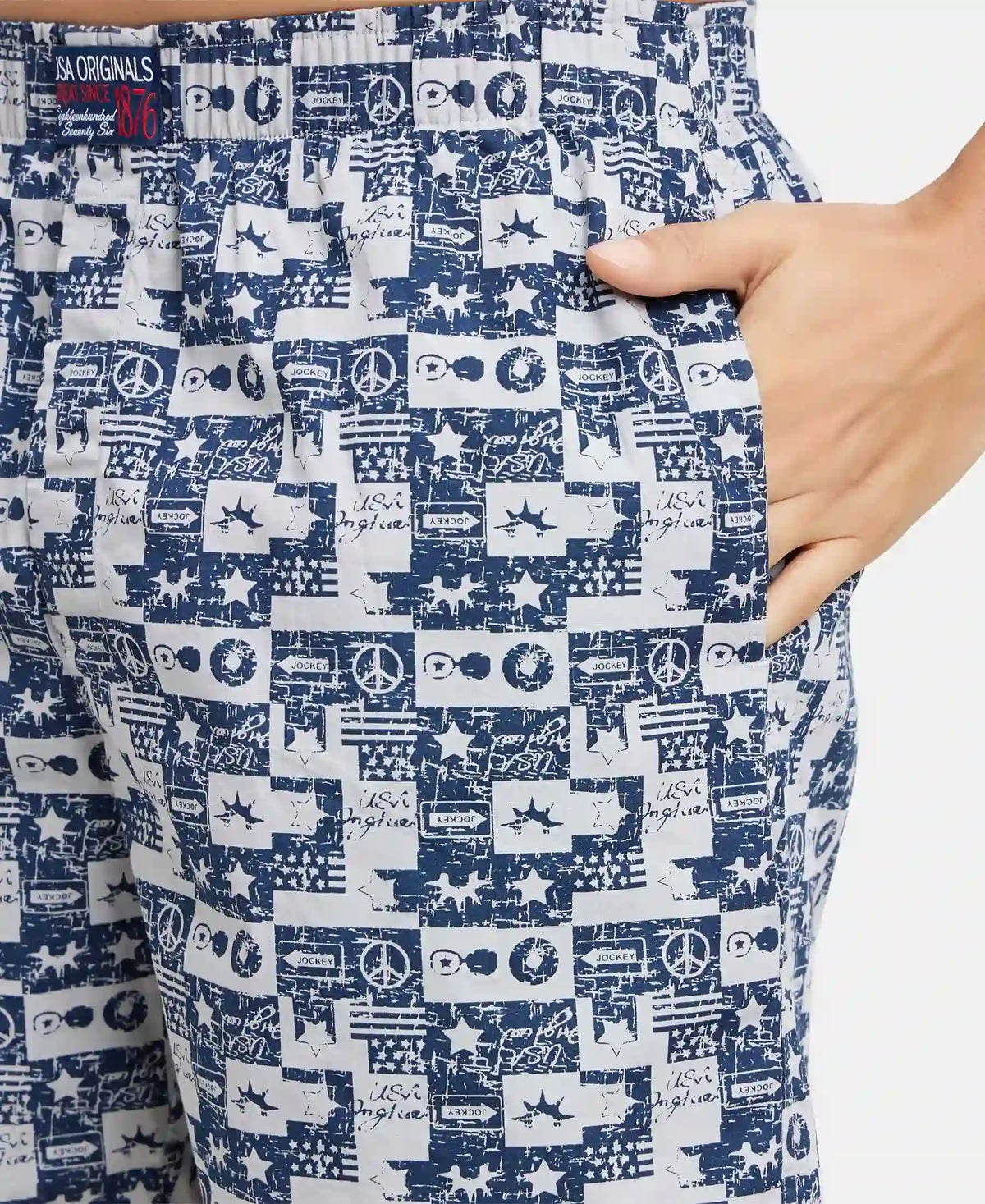 super combed mercerized cotton woven printed boxer shorts with side pocket nickle us57