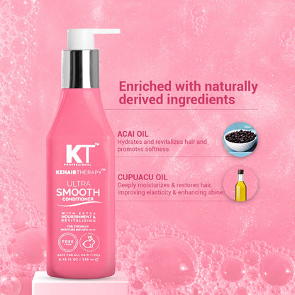 KT Professional Ultra Smooth Conditioner bottle, white and gold packaging, for frizz control and shine. - Image 4