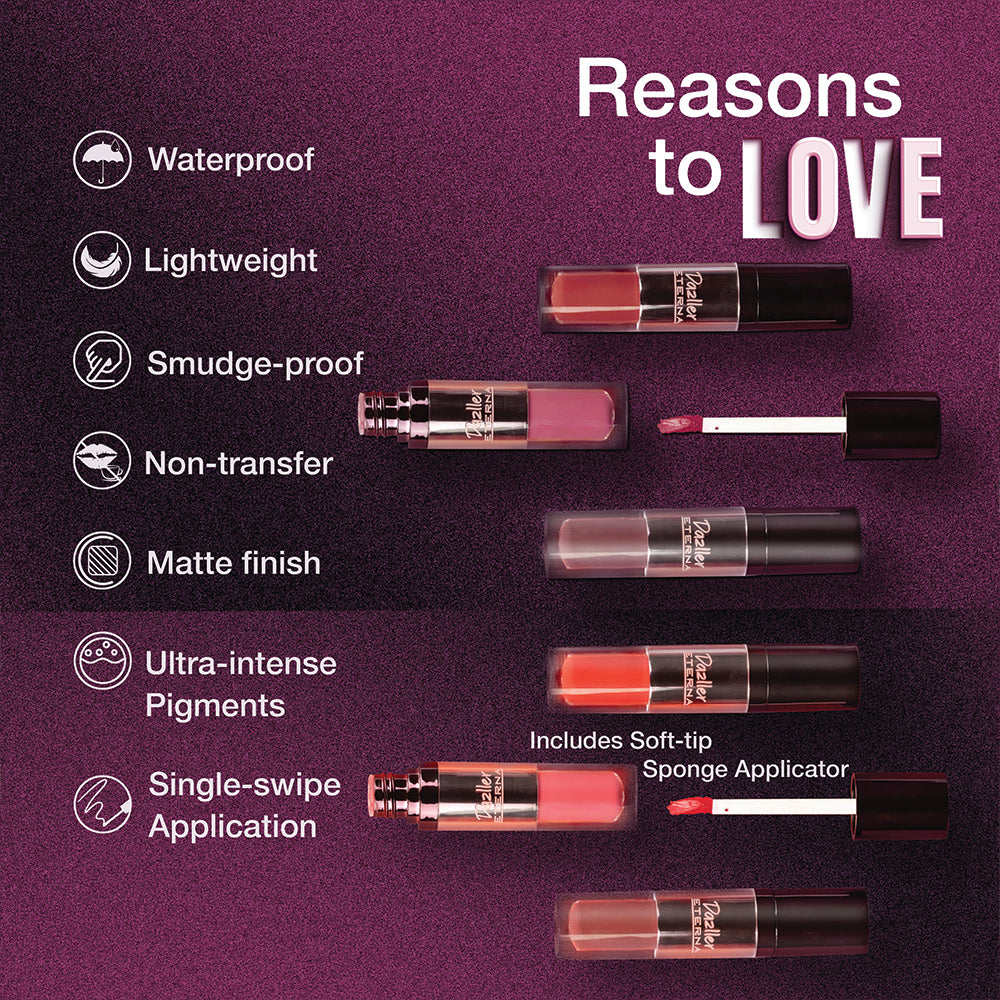 Dazller Cosmetics Eterna Combo Pack: Long Stay Lip Colour + All Clear Makeup Remover