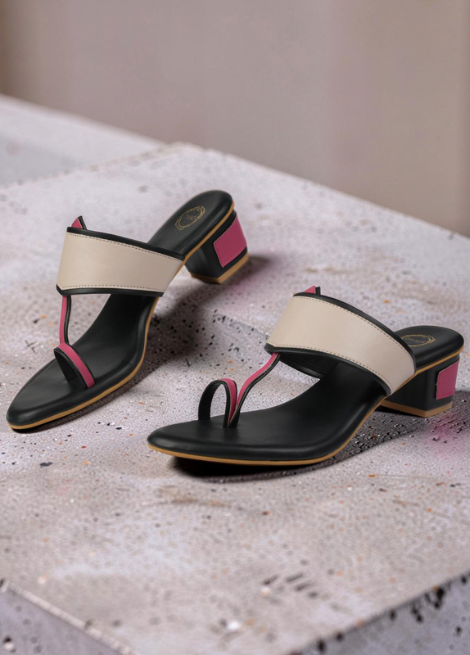 Dhaga Urban Pop Bold Color Block Heel Kolhapuri for Women