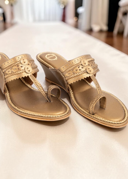 Dhaga Antique Wedge Heels Kolhapuri for Women