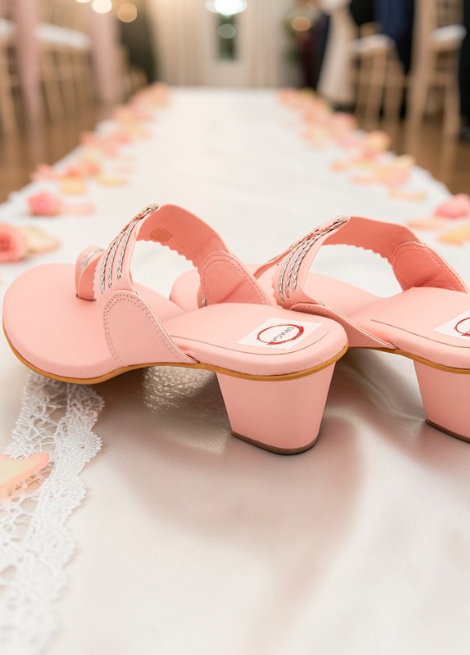 Dhaga Pink Block Heel Kolhapuri for Women