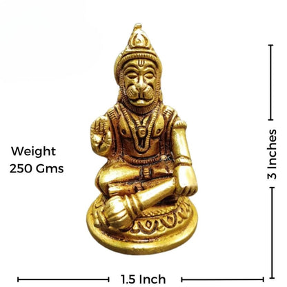 Tamas Brass Lord Small Bajrang Bali Hanuman Ji Statue/Idol  | Free Luxury Gift Box