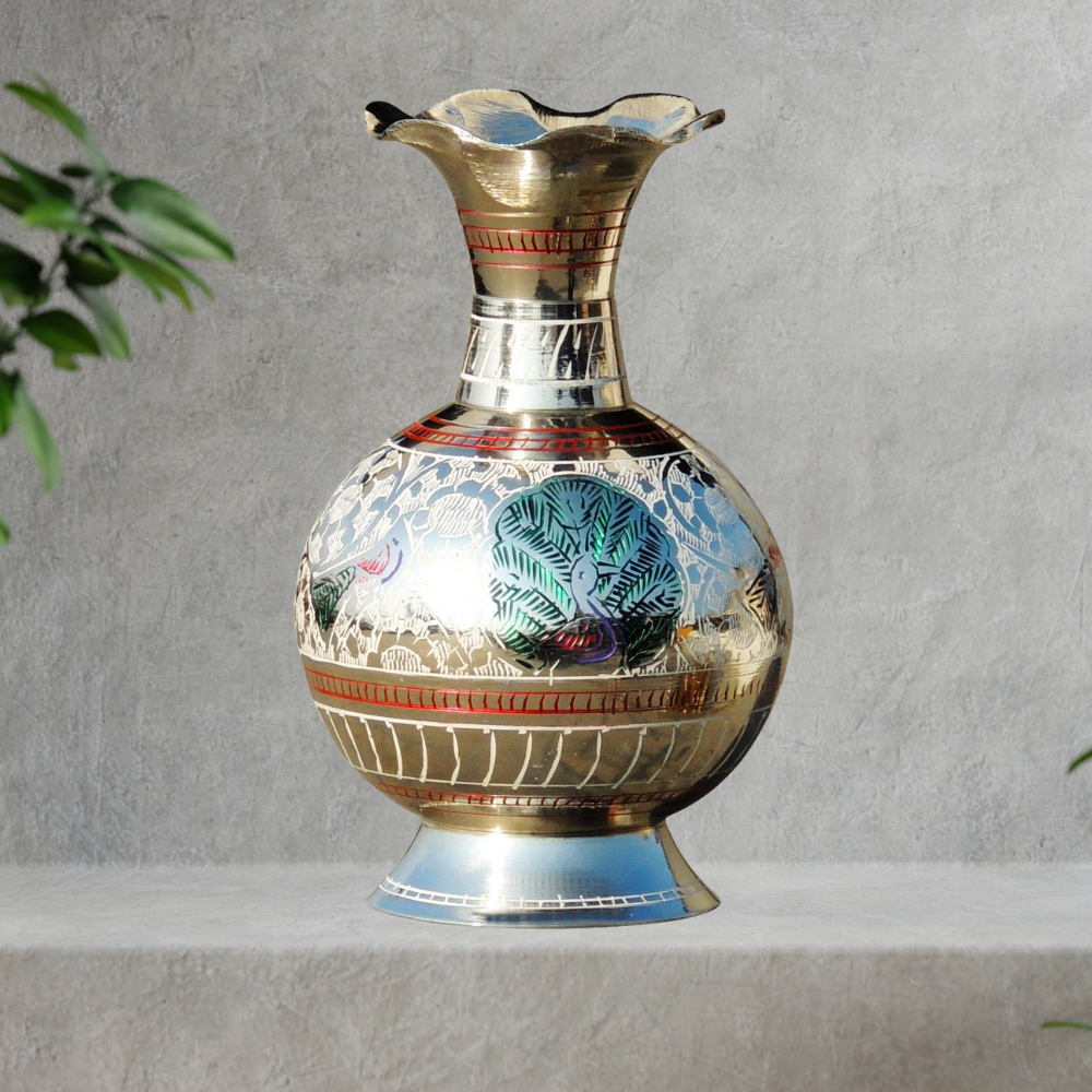 Brass Home And Garden Flower Pot 0.29Kg - PUSHMYCART